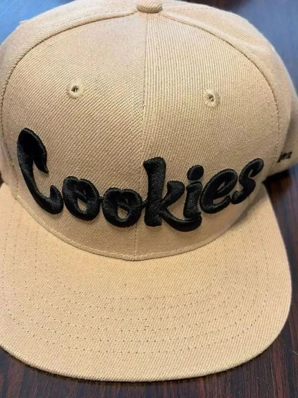 Cookie Tan Snapback Hat with Black Logo